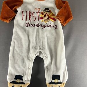 Cracker Barrel Exclusive Infant My First Thanksgiving One‎ Piece Outfit 3 Month